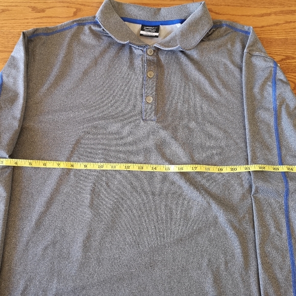 Nike Golf XL Long Sleeve Polo T-Shirt Grey - Picture 2 of 5